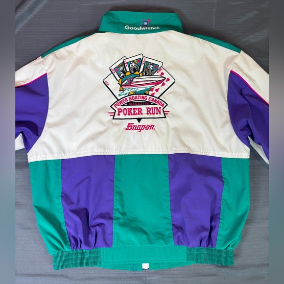 Vintage Snap-on Racing Jacket XL Goodwrench PokerRun Canada 90s Colorblock Choko - Picture 4 of 10